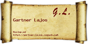 Gartner Lajos névjegykártya